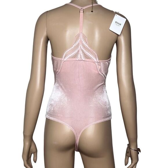 NWT Wolford Esmeralda String Body Rose Powder Pink  10 D-cup M - Picture 7 of 15